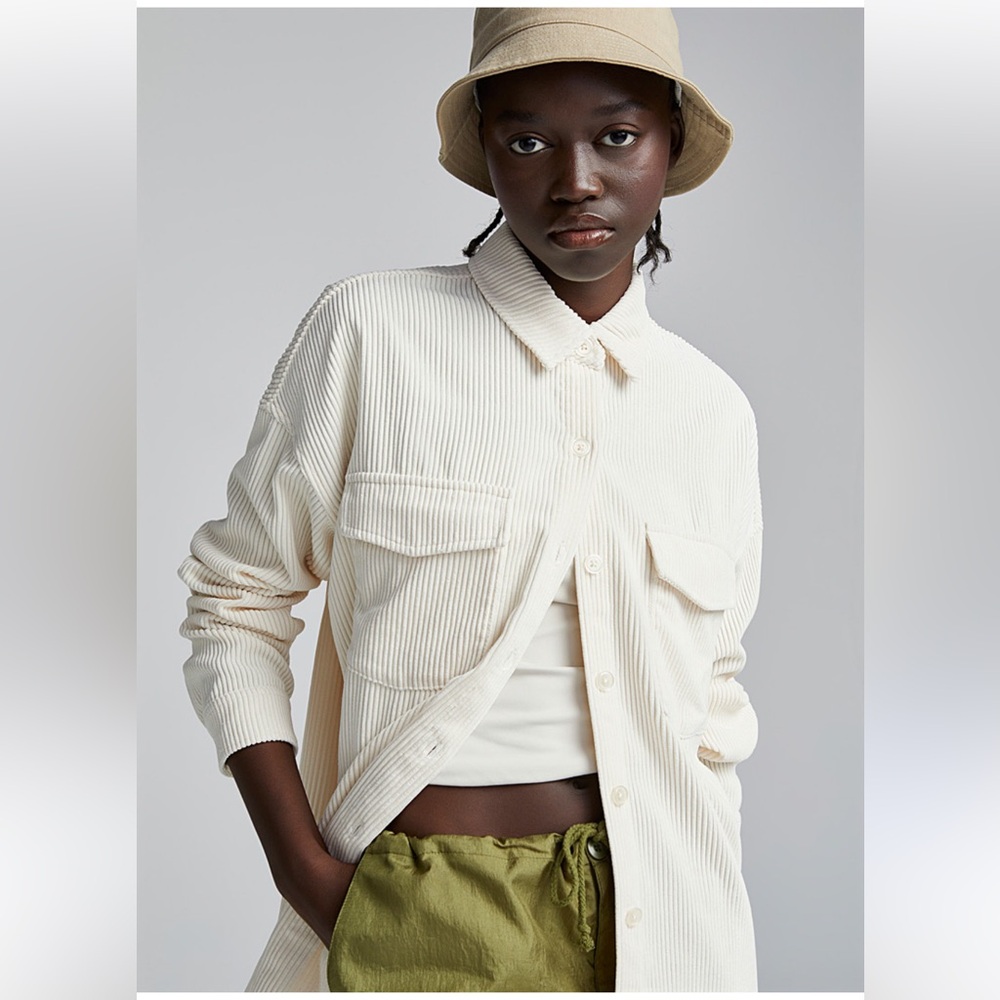 Simons Cream Corduroy Overshirt